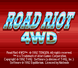 Road Riot 4WD (Europe) Title Screen